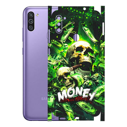 Samsung M/F/Note/Flip and C Phone Skins (All Models) - Skull Money - 3D Embossed Finish (L-303) Samsung Galaxy M11