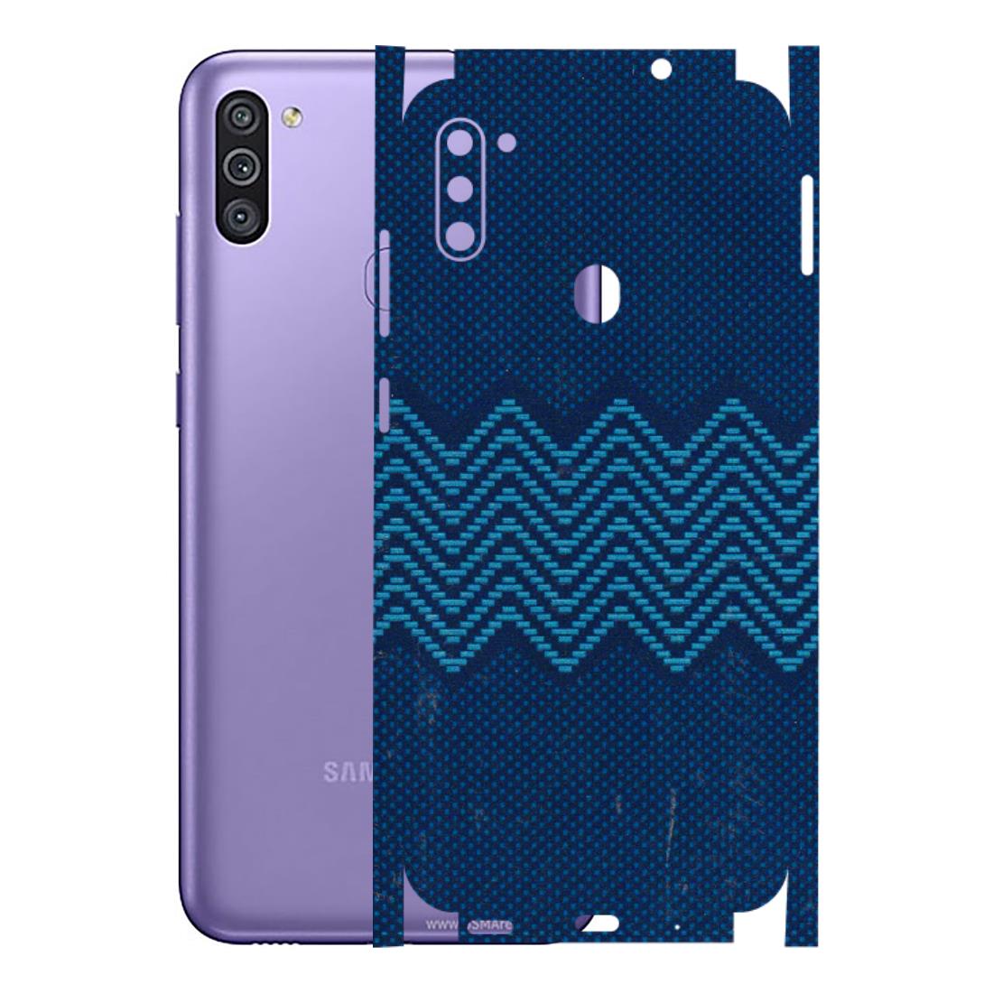 Samsung M/F/Note/Flip and C Phone Skins (All Models) - Blue Sober Waves - 3D Embossed Finish (L-306) Samsung Galaxy M11