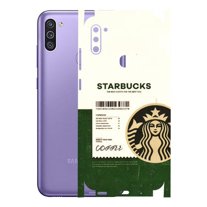 Samsung M/F/Note/Flip and C Phone Skins (All Models) - Starbucks Barcode - 3D Embossed Finish (L-308) Samsung Galaxy M11