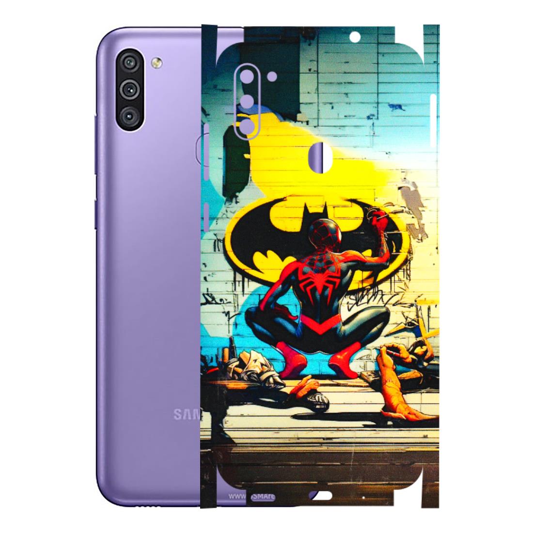 Samsung M/F/Note/Flip and C Phone Skins (All Models) - New Spiderman Bat Logo - 3D Embossed Finish (L-309) Samsung Galaxy M11