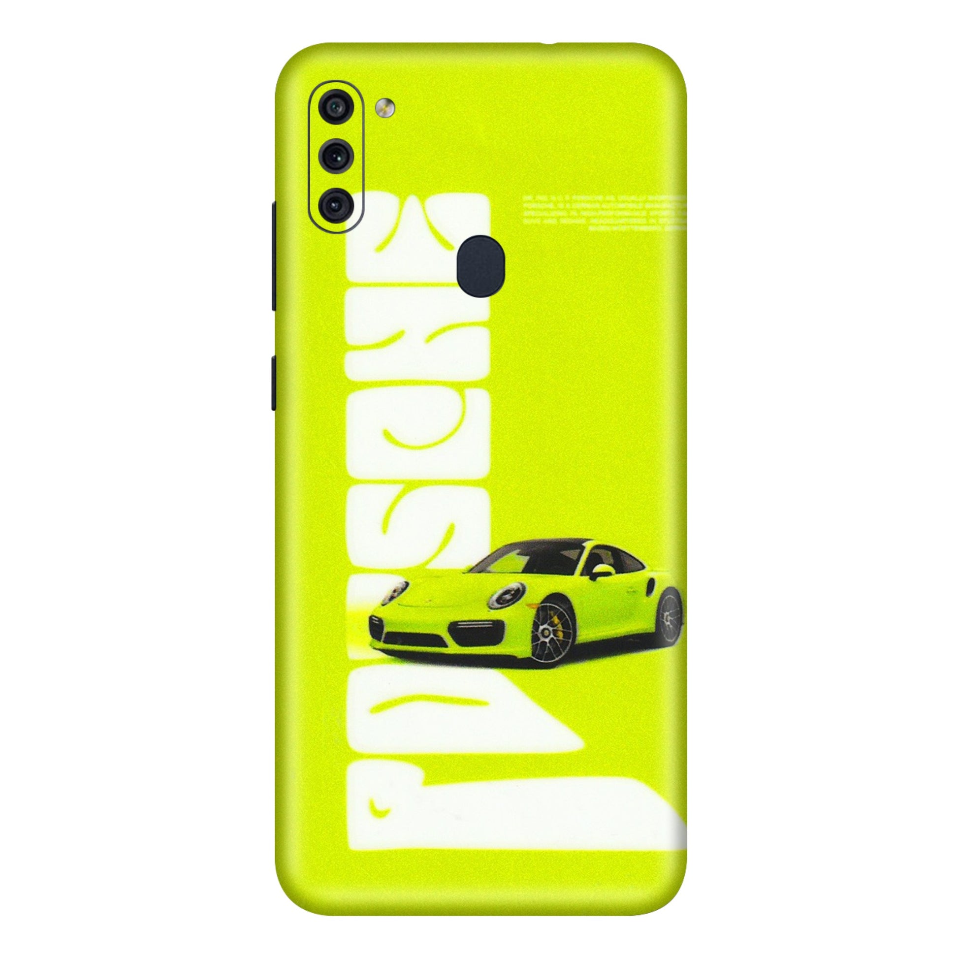 Samsung M/F/Note/Flip and C Phone Skins (All Models) - Lime Green Porche - 3D Embossed Finish (L-30) Samsung Galaxy M11
