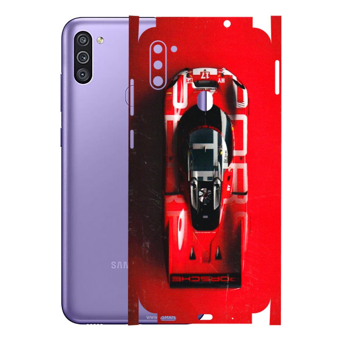 Samsung M/F/Note/Flip and C Phone Skins (All Models) - Red Porsche Car Logo - 3D Embossed Finish (L-315) Samsung Galaxy M11