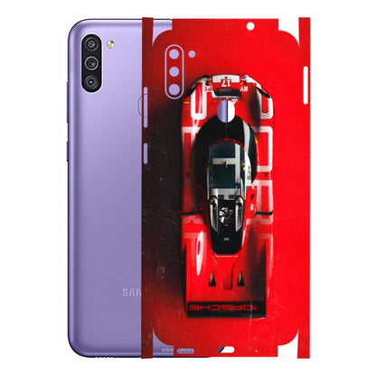 Samsung M/F/Note/Flip and C Phone Skins (All Models) - Red Porsche Car Logo - 3D Embossed Finish (L-315) Samsung Galaxy M11