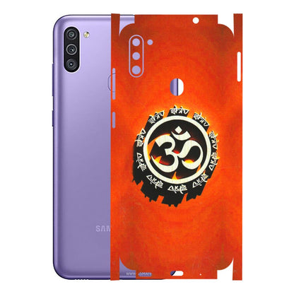 Samsung M/F/Note/Flip and C Phone Skins (All Models) - Aum Shiv Orange - 3D Embossed Finish (L-32) Samsung Galaxy M11