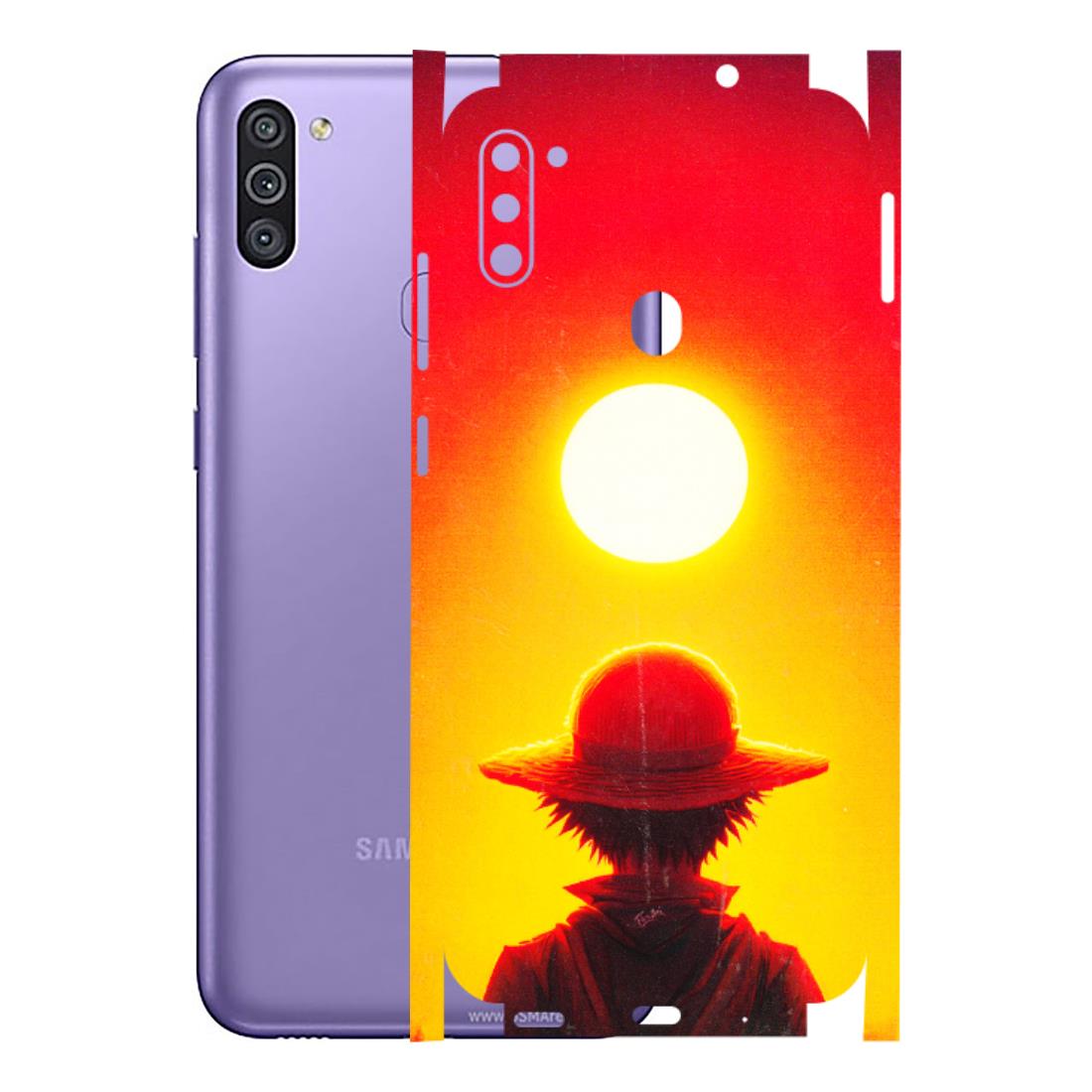 Samsung M/F/Note/Flip and C Phone Skins (All Models) - Cool Sunset With Monkey D.Luffy Anime - 3D Embossed Finish (L-329) Samsung Galaxy M11