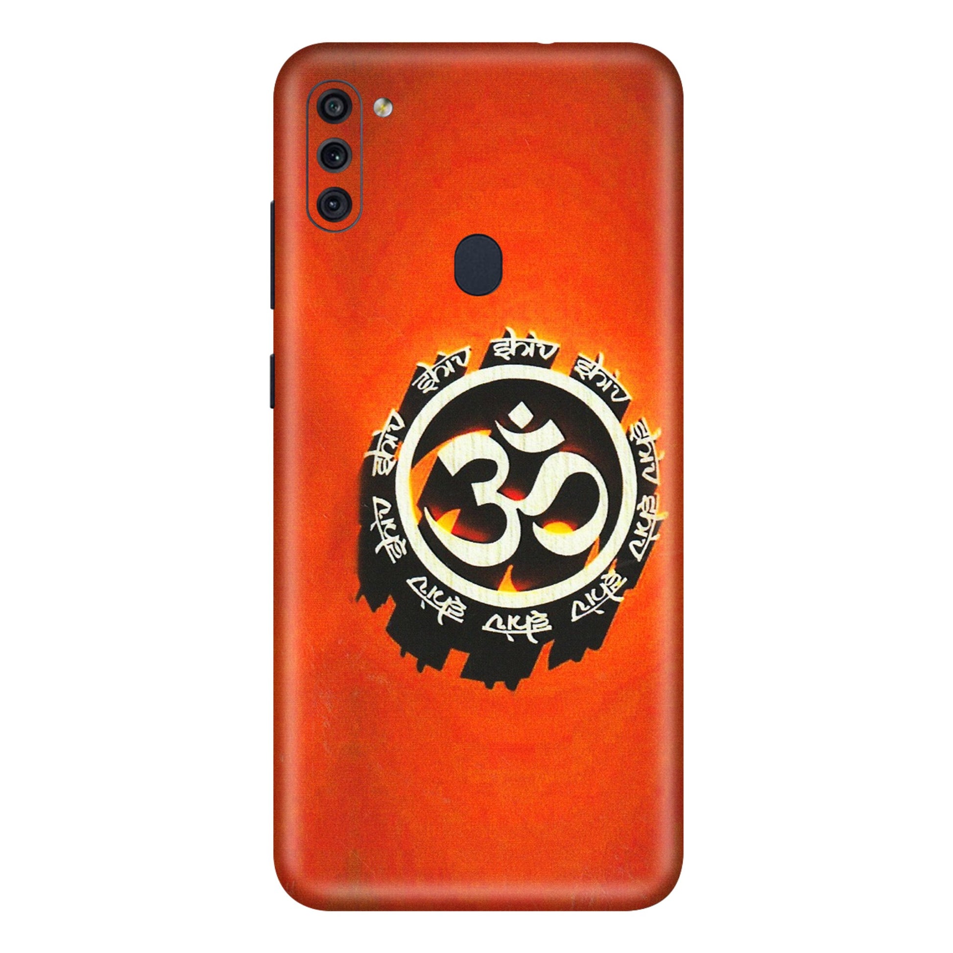 Samsung M/F/Note/Flip and C Phone Skins (All Models) - Aum Shiv Orange - 3D Embossed Finish (L-32) Samsung Galaxy M11