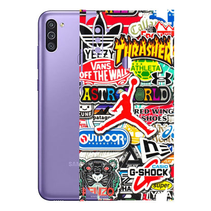 Samsung M/F/Note/Flip and C Phone Skins (All Models) - Multi Brands Sticker Graffiti - 3D Embossed Finish (L-37) Samsung Galaxy M11