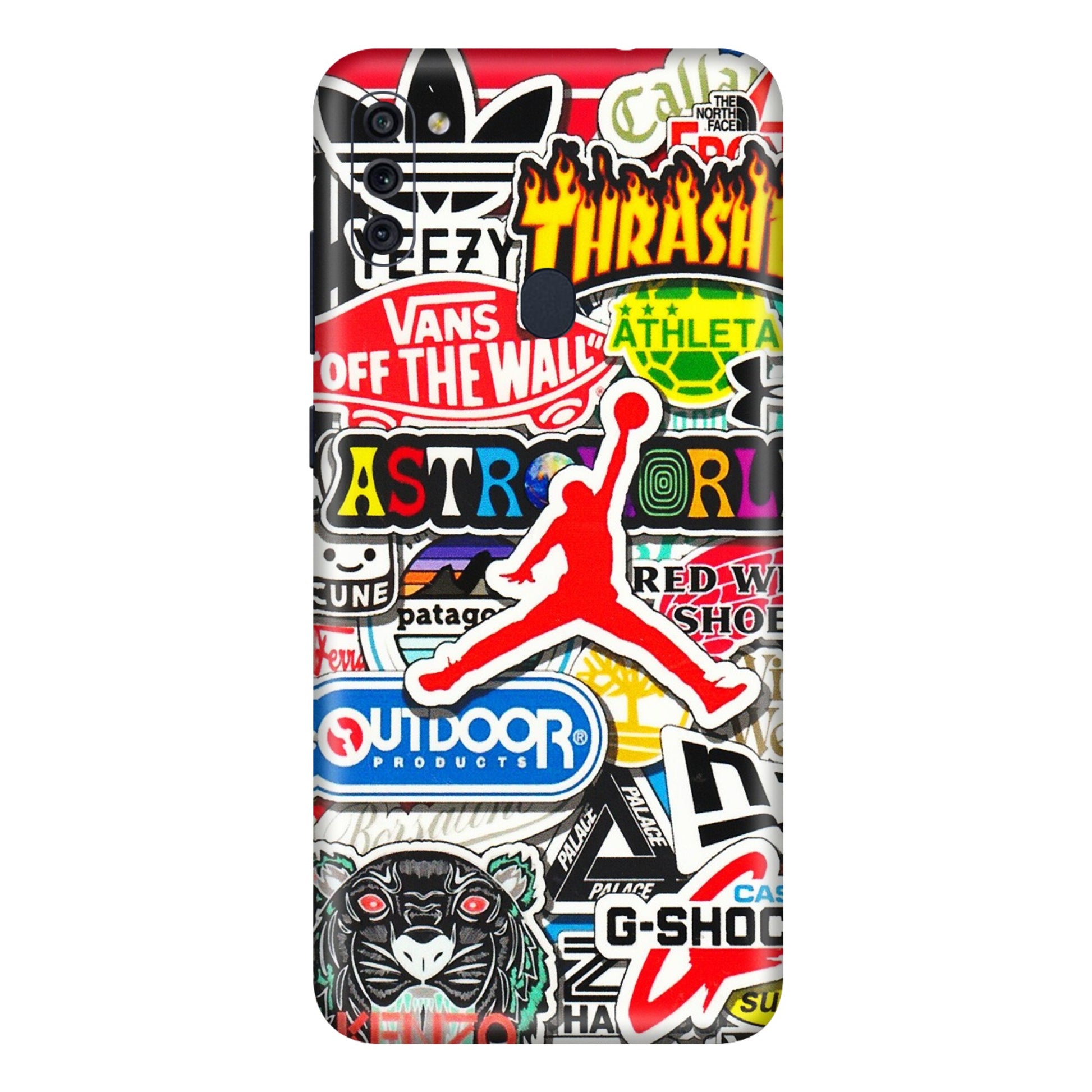 Samsung M/F/Note/Flip and C Phone Skins (All Models) - Multi Brands Sticker Graffiti - 3D Embossed Finish (L-37) Samsung Galaxy M11