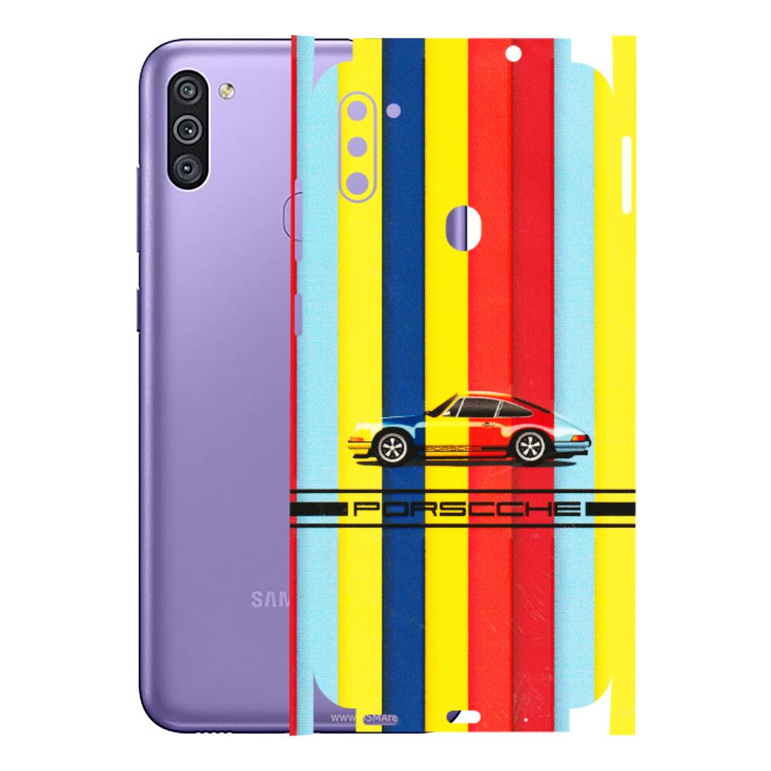 Samsung M/F/Note/Flip and C Phone Skins (All Models) - Multicolour Porche - 3D Embossed Finish (L-39) Samsung Galaxy M11