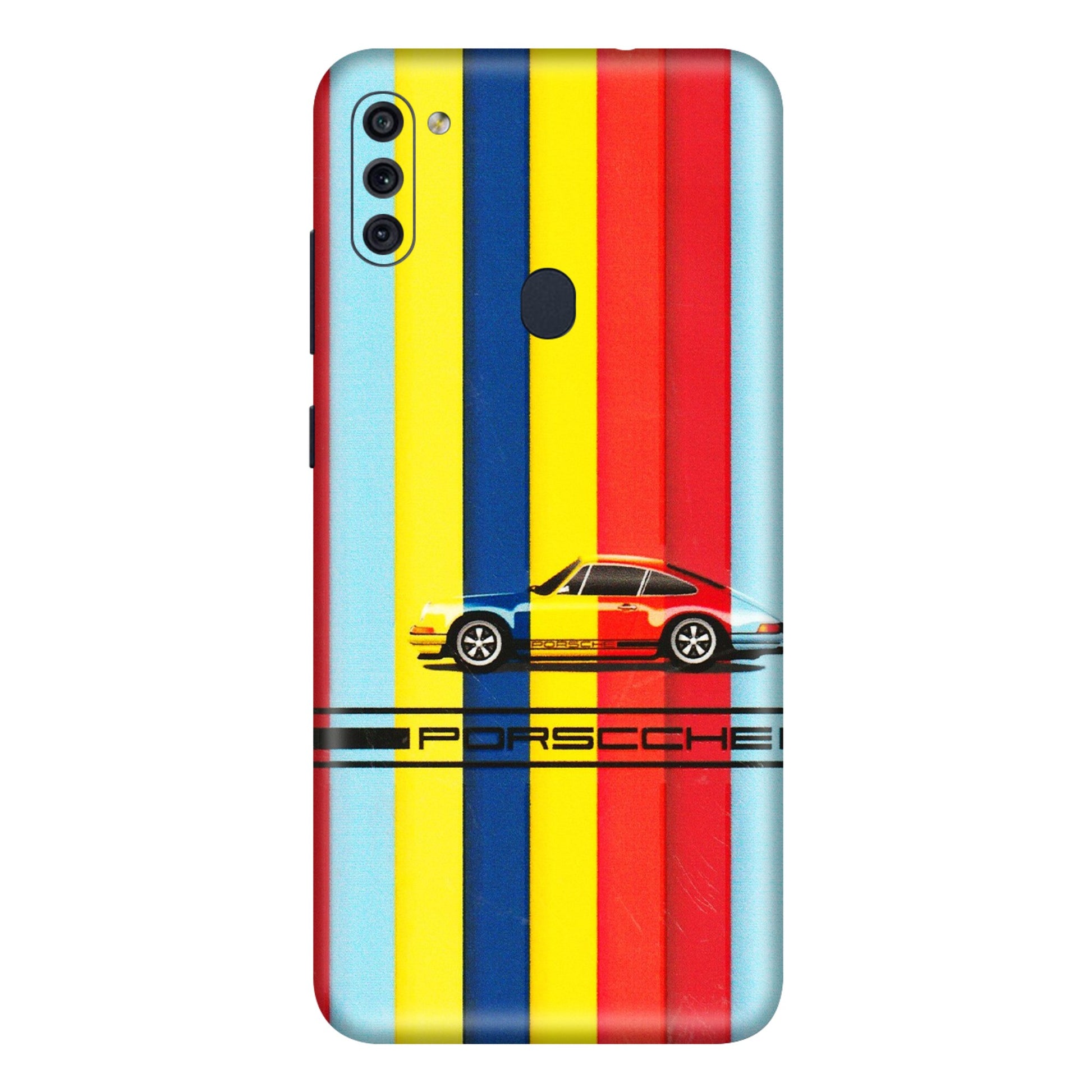 Samsung M/F/Note/Flip and C Phone Skins (All Models) - Multicolour Porche - 3D Embossed Finish (L-39) Samsung Galaxy M11