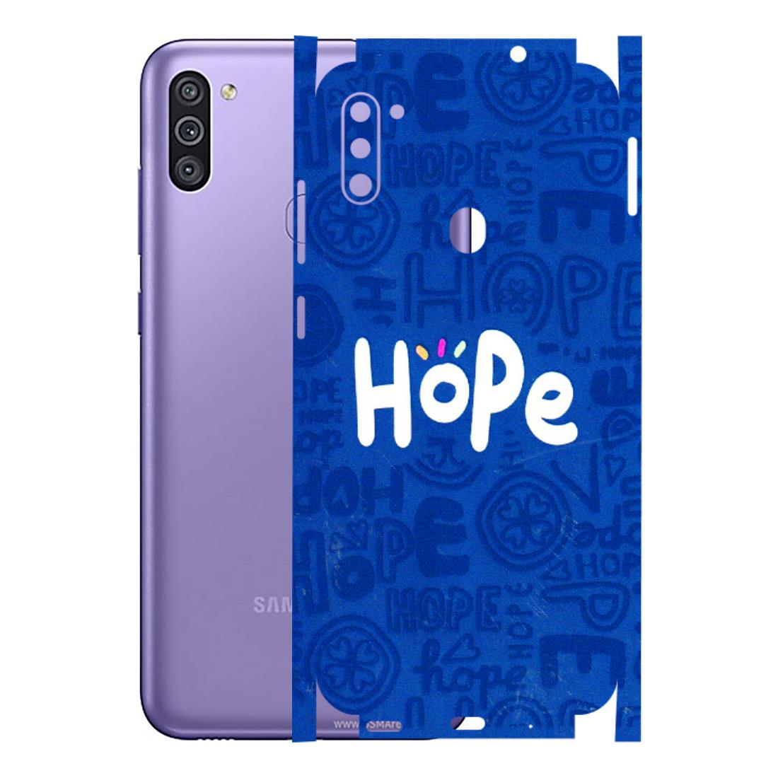 Samsung M/F/Note/Flip and C Phone Skins (All Models) - Hope Doodles Blue - 3D Embossed Finish (L-43) Samsung Galaxy M11