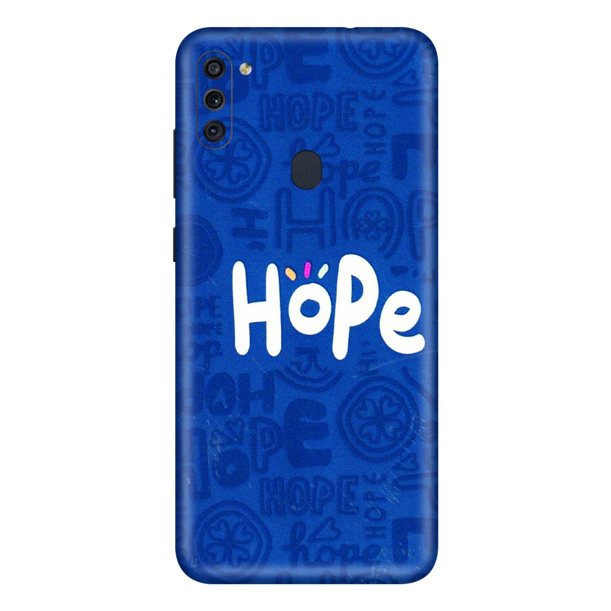 Samsung M/F/Note/Flip and C Phone Skins (All Models) - Hope Doodles Blue - 3D Embossed Finish (L-43) Samsung Galaxy M11