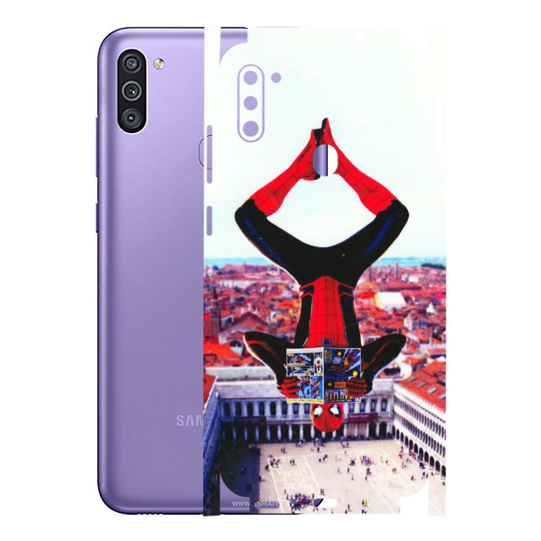 Samsung M/F/Note/Flip and C Phone Skins (All Models) - Spiderman Hanging - 3D Embossed Finish (L-53) Samsung Galaxy M11