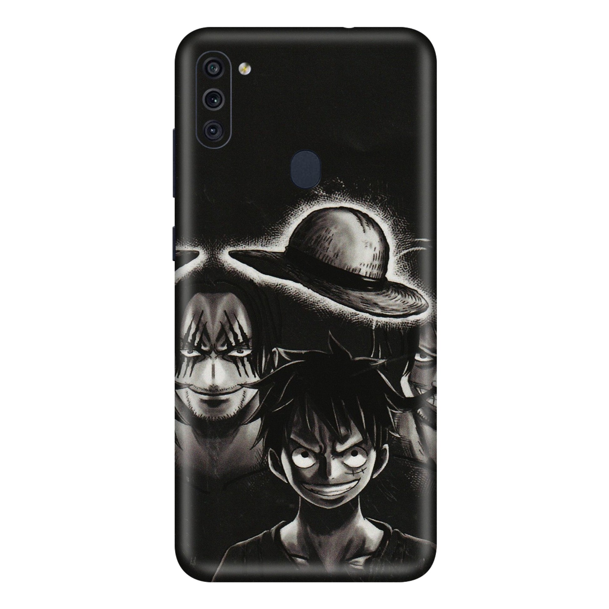 Samsung M/F/Note/Flip and C Phone Skins (All Models) - Black Luffy Hat - 3D Embossed Finish (L-57) Samsung Galaxy M11