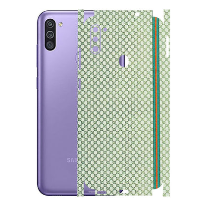 Samsung M/F/Note/Flip and C Phone Skins (All Models) - Gucci Fabric Pattern - 3D Embossed Finish (L-73) Samsung Galaxy M11