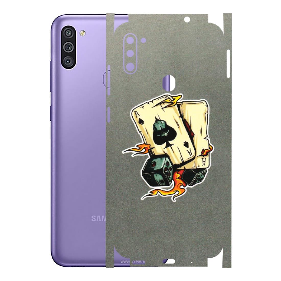 Samsung M/F/Note/Flip and C Phone Skins (All Models) - Grey Cards Of Ace - 3D Embossed Finish (L-77) Samsung Galaxy M11