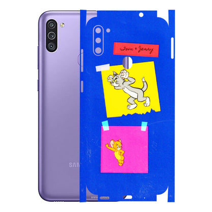 Samsung M/F/Note/Flip and C Phone Skins (All Models) - Tom N Jerry Sticky Notes - 3D Embossed Finish (L-88) Samsung Galaxy M11