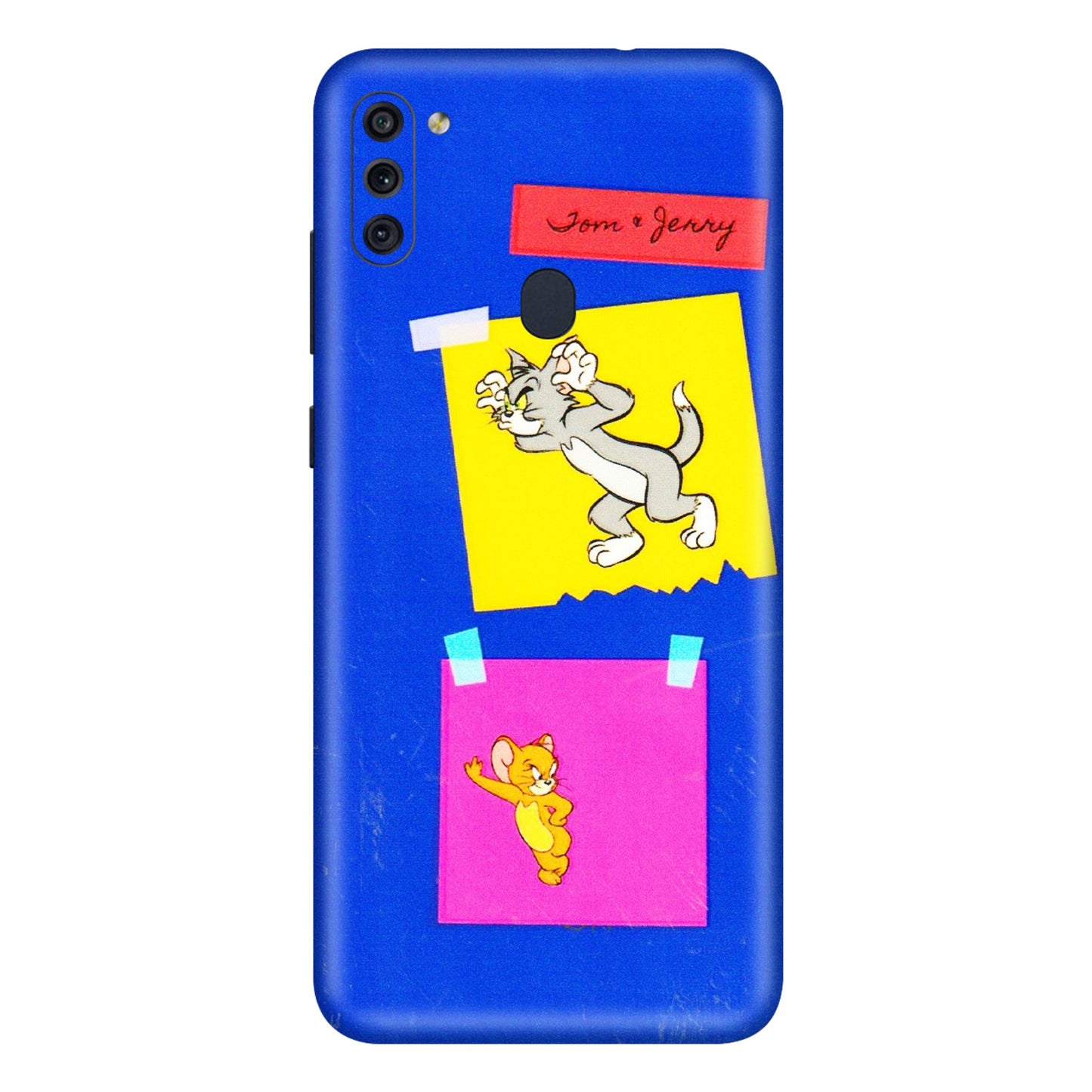 Samsung M/F/Note/Flip and C Phone Skins (All Models) - Tom N Jerry Sticky Notes - 3D Embossed Finish (L-88) Samsung Galaxy M11