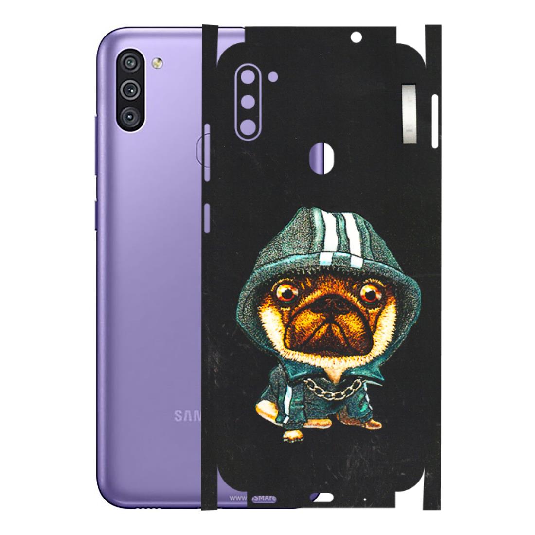 Samsung M/F/Note/Flip and C Phone Skins (All Models) - Puppy N Hoodie - 3D Embossed Finish (L-90) Samsung Galaxy M11