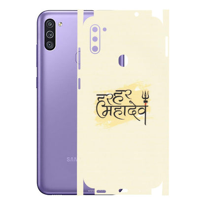 Samsung M/F/Note/Flip and C Phone Skins (All Models) - Har Har Mahadev - Matte Finish (M-10) Samsung Galaxy M11