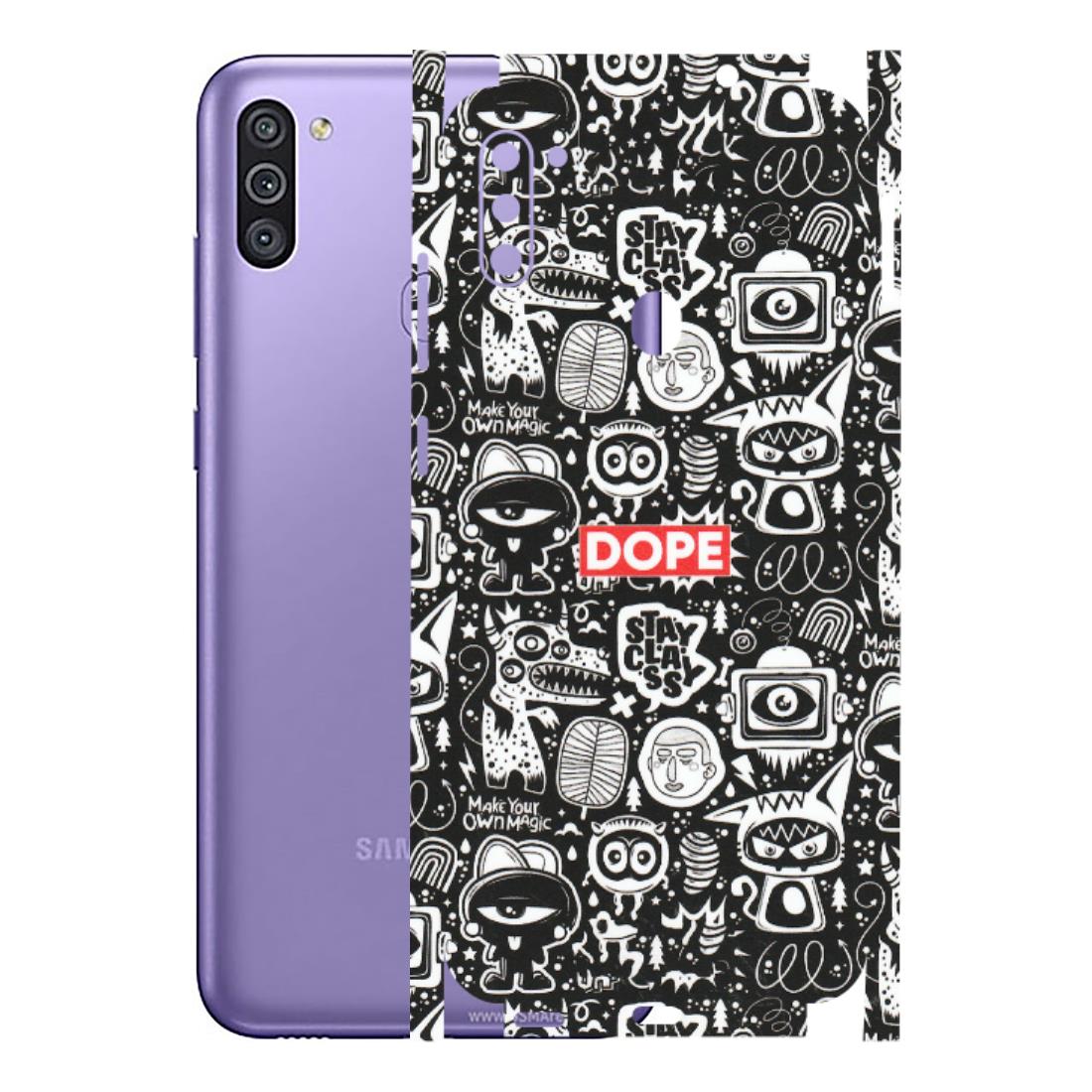 Samsung M/F/Note/Flip and C Phone Skins (All Models) - Dope Stay Classy Black Doodles - Matte Finish (M-126) Samsung Galaxy M11