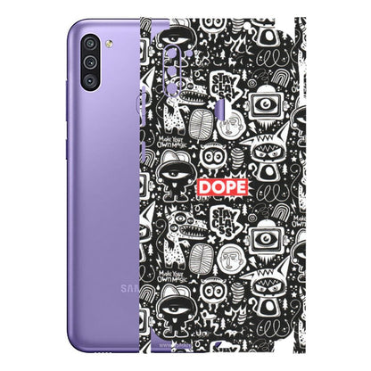 Samsung M/F/Note/Flip and C Phone Skins (All Models) - Dope Stay Classy Black Doodles - Matte Finish (M-126) Samsung Galaxy M11