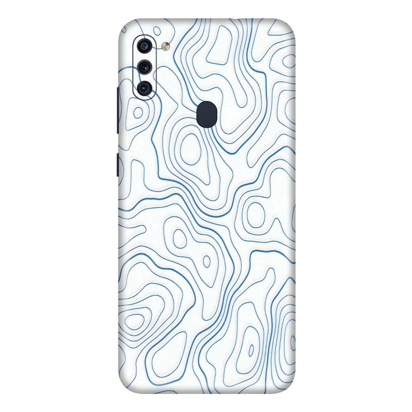 Samsung M/F/Note/Flip and C Phone Skins (All Models) - Blue And White Swirls - Matte Finish (M-139) Samsung Galaxy M11