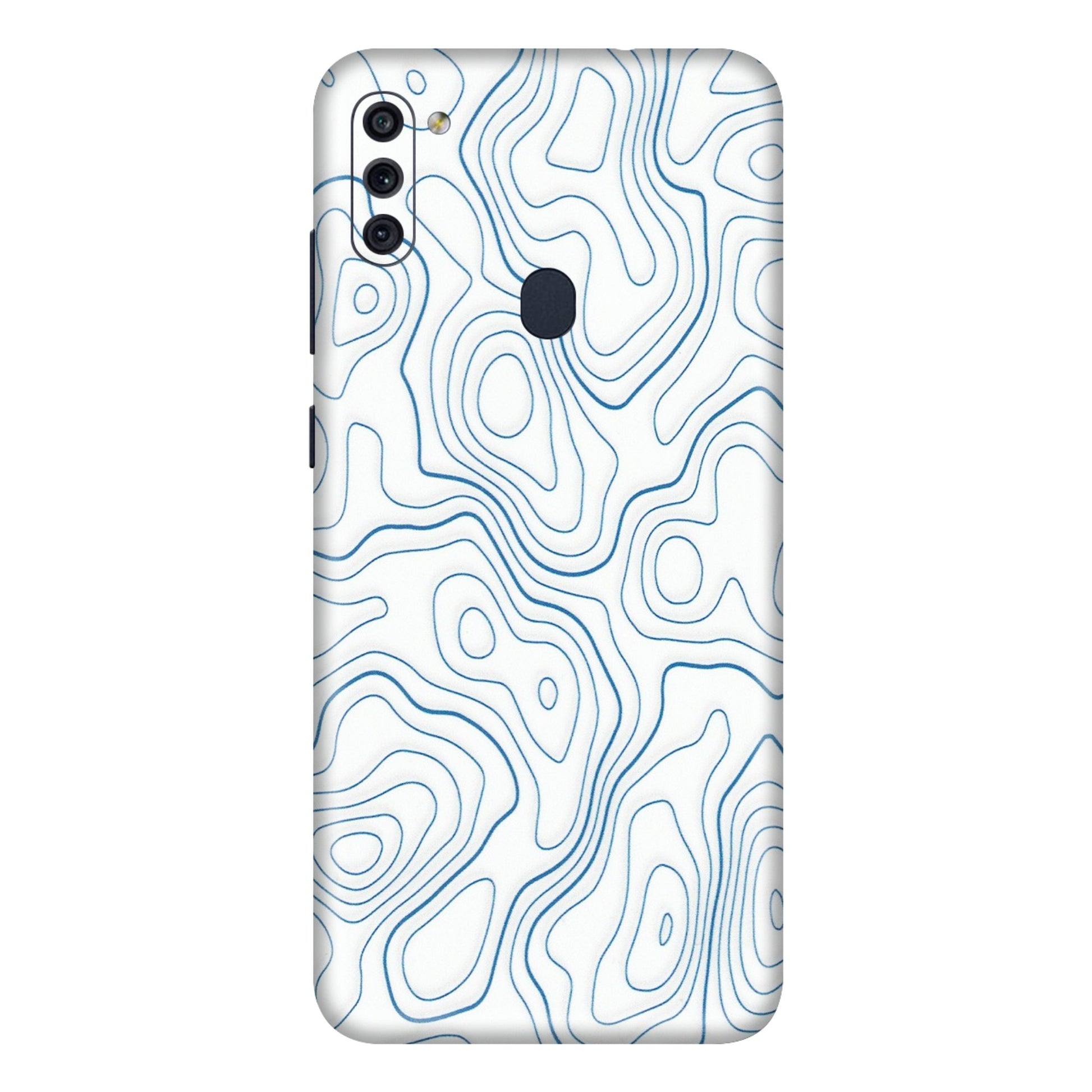 Samsung M/F/Note/Flip and C Phone Skins (All Models) - Blue And White Swirls - Matte Finish (M-139) Samsung Galaxy M11