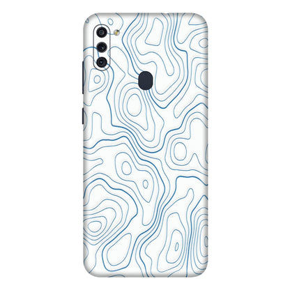 Samsung M/F/Note/Flip and C Phone Skins (All Models) - Blue And White Swirls - Matte Finish (M-139) Samsung Galaxy M11