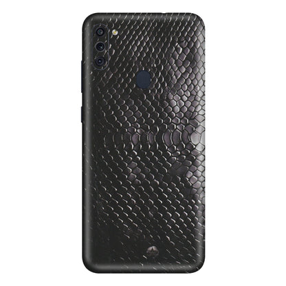 Samsung M/F/Note/Flip and C Phone Skins (All Models) - Black Snack Leather - Matte Finish (M-147) Samsung Galaxy M11