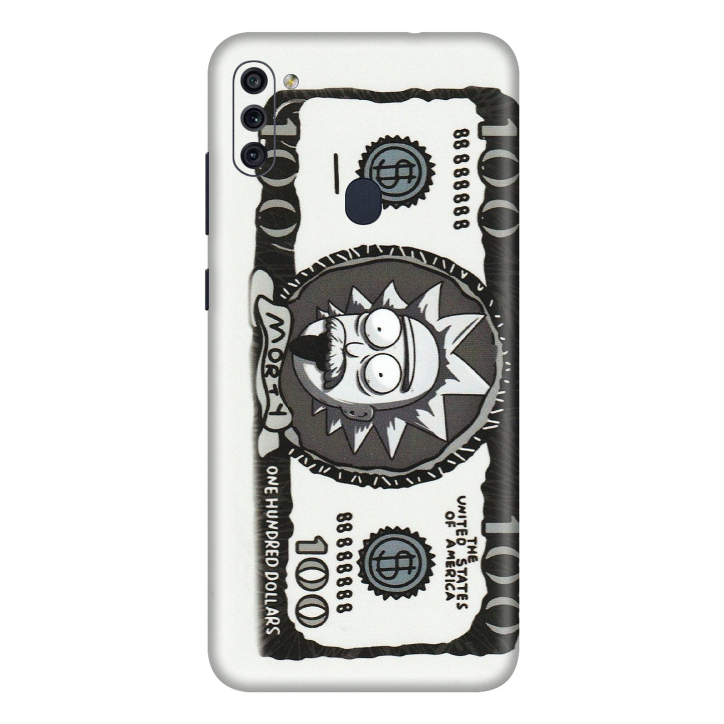 Samsung M/F/Note/Flip and C Phone Skins (All Models) - Rick And Morty Hundred Dollar Anime - Matte Finish (M-161) Samsung Galaxy M11
