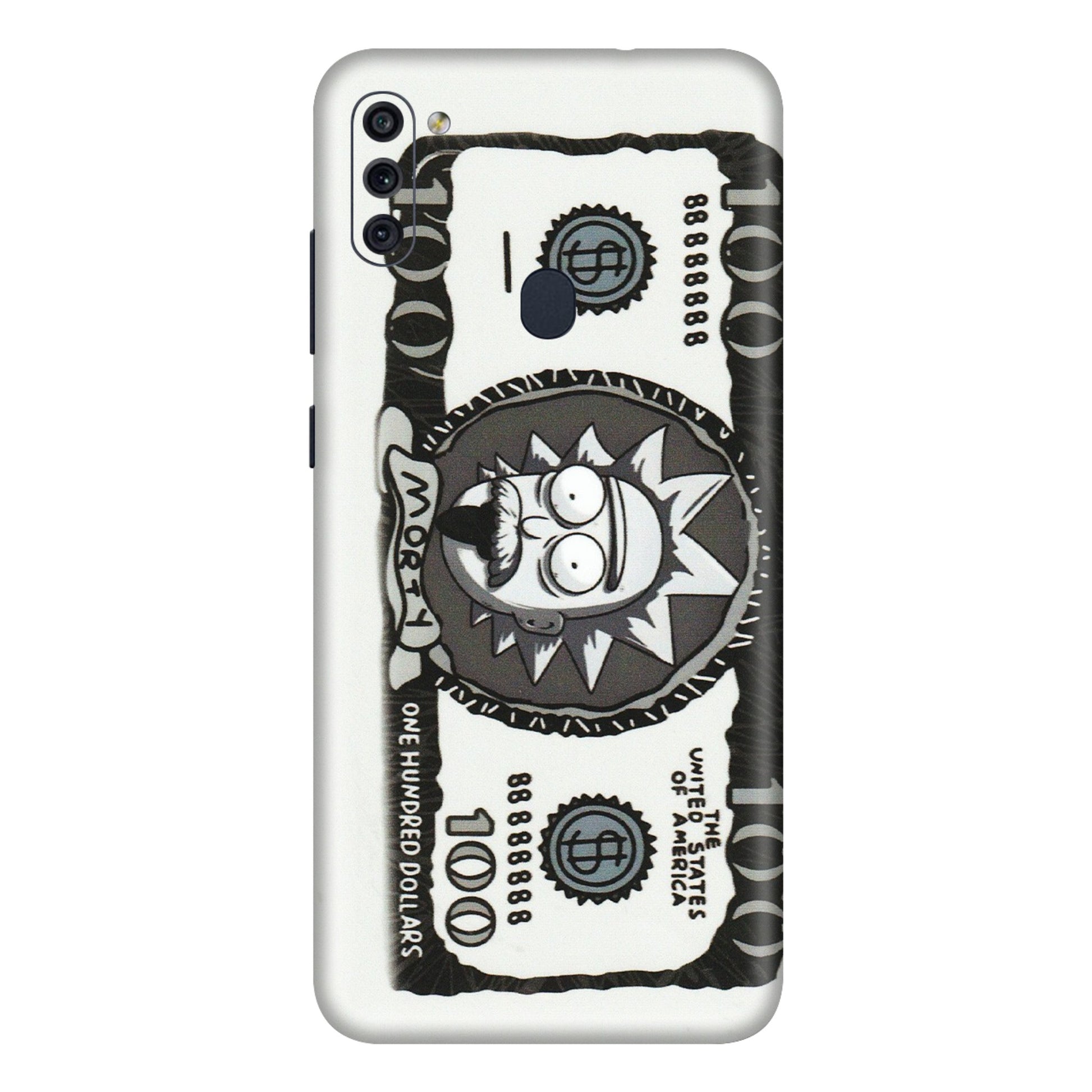 Samsung M/F/Note/Flip and C Phone Skins (All Models) - Rick And Morty Hundred Dollar Anime - Matte Finish (M-161) Samsung Galaxy M11