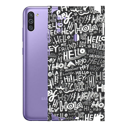 Samsung M/F/Note/Flip and C Phone Skins (All Models) - Hi Hello Doodles - Matte Finish (M-25) Samsung Galaxy M11