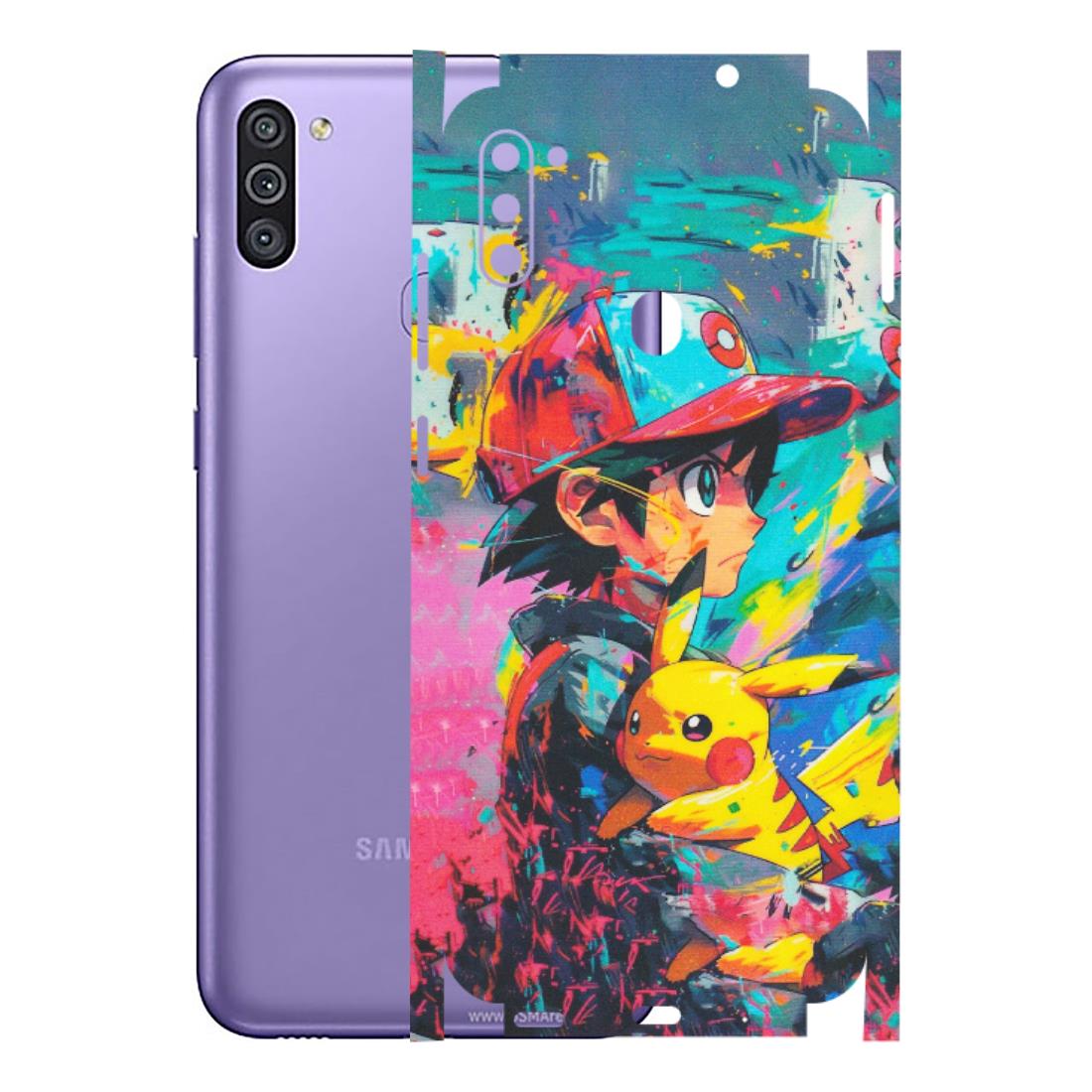 Samsung M/F/Note/Flip and C Phone Skins (All Models) - Ash & Pikachu - Matte Finish (M-26) Samsung Galaxy M11
