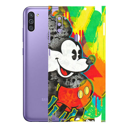 Samsung M/F/Note/Flip and C Phone Skins (All Models) - Multiple Mickey With Colourful Texture - Matte Finish (M-84) Samsung Galaxy M11