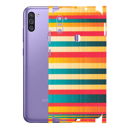 Samsung M/F/Note/Flip and C Phone Skins (All Models) - Colourful Stripes Soothing Effect - Matte Finish (M-86) Samsung Galaxy M11