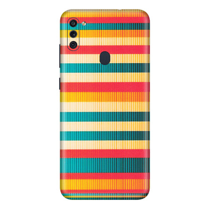 Samsung M/F/Note/Flip and C Phone Skins (All Models) - Colourful Stripes Soothing Effect - Matte Finish (M-86) Samsung Galaxy M11