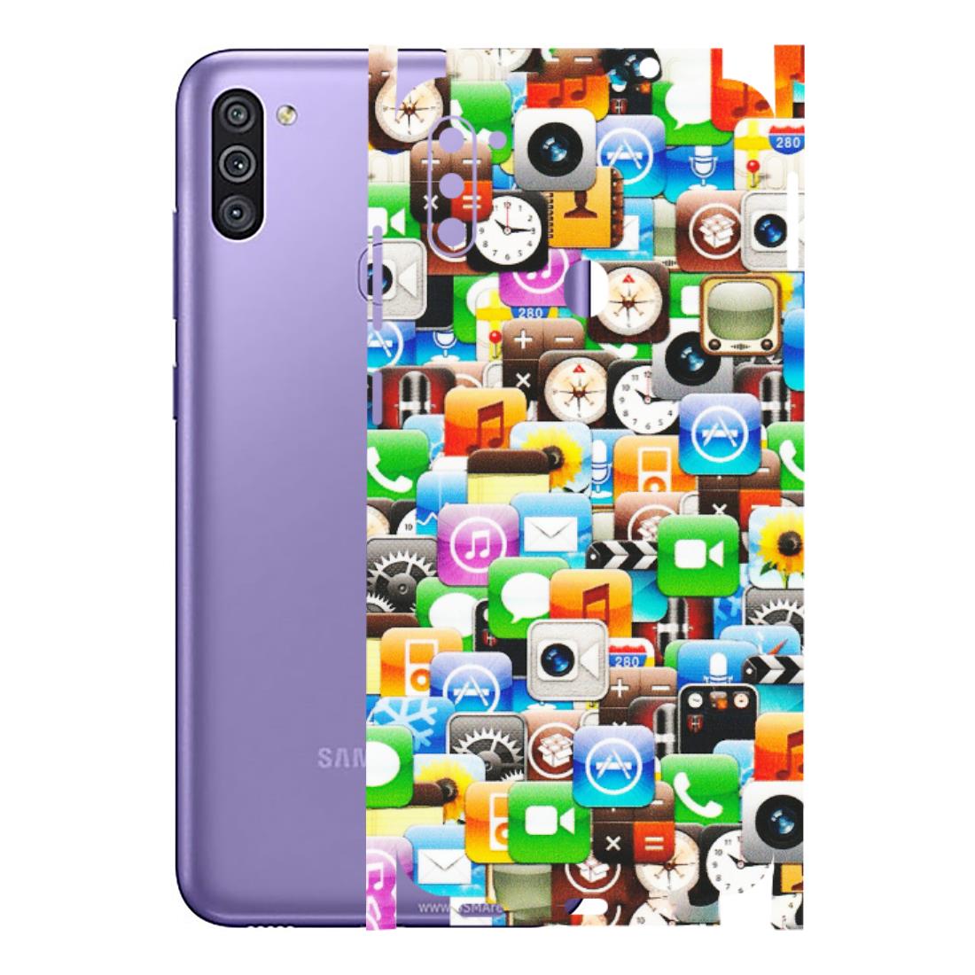 Samsung M/F/Note/Flip and C Phone Skins (All Models) - All Apple Icons - Matte Finish (M-93) Samsung Galaxy M11