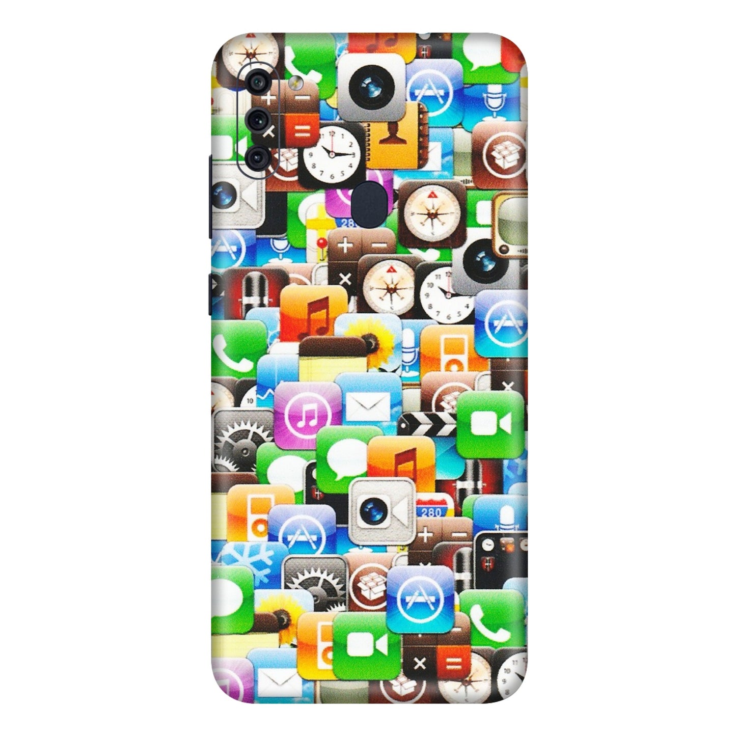 Samsung M/F/Note/Flip and C Phone Skins (All Models) - All Apple Icons - Matte Finish (M-93) Samsung Galaxy M11