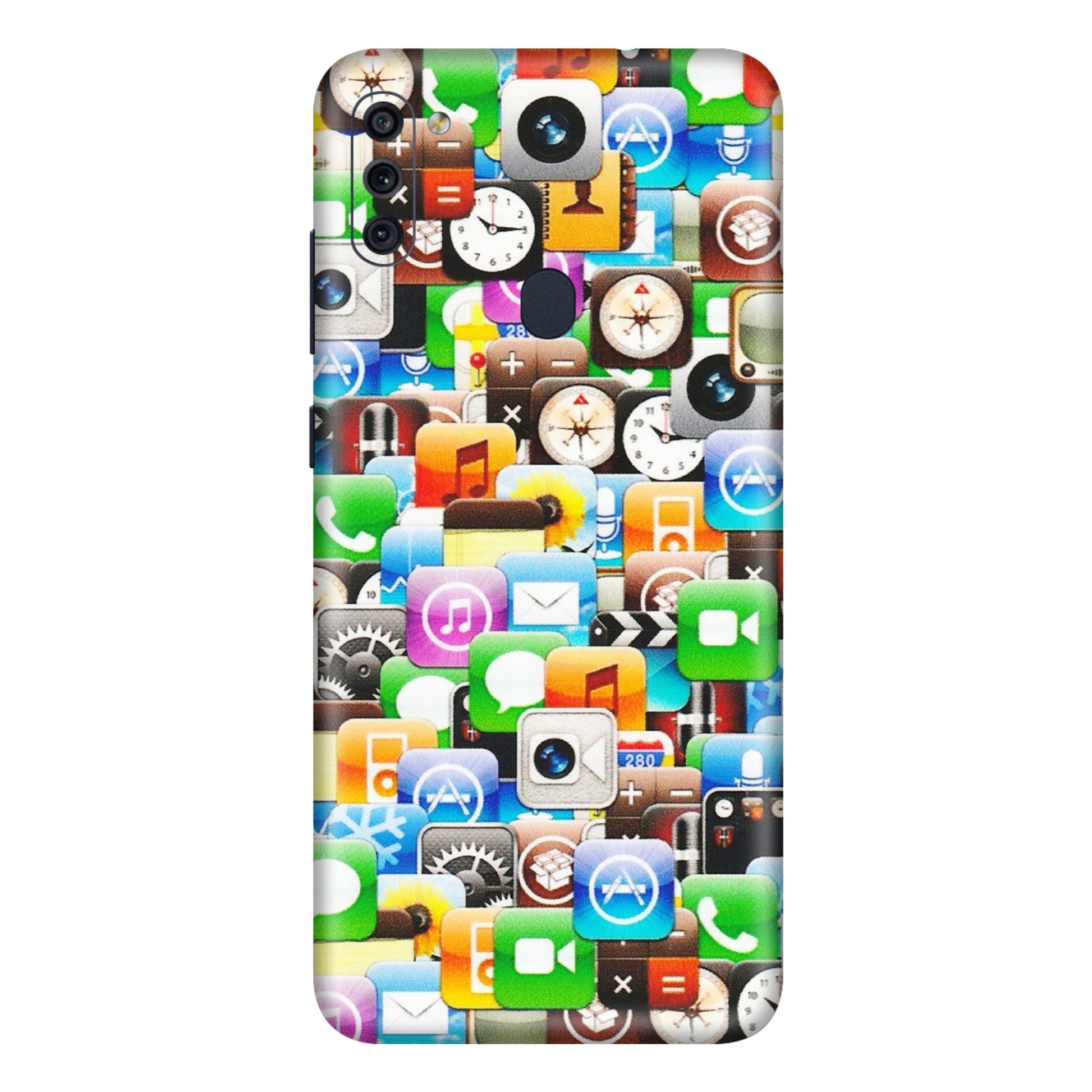 Samsung M/F/Note/Flip and C Phone Skins (All Models) - All Apple Icons - Matte Finish (M-93) Samsung Galaxy M11