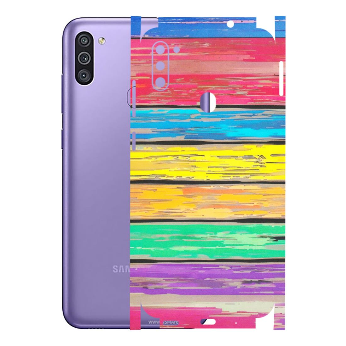 Samsung M/F/Note/Flip and C Phone Skins (All Models) - Multi Colour Wooden Wall - Matte Finish (M-96) Samsung Galaxy M11