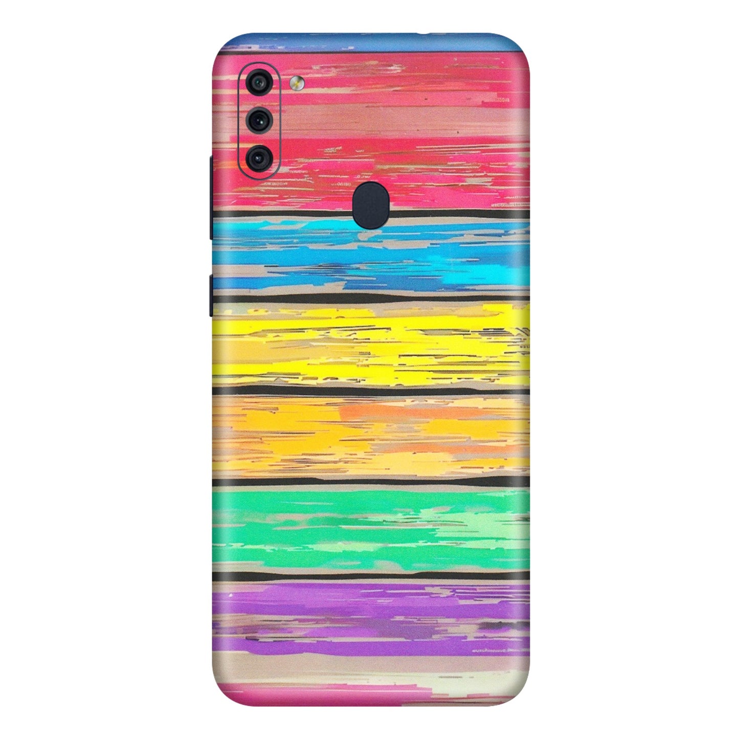 Samsung M/F/Note/Flip and C Phone Skins (All Models) - Multi Colour Wooden Wall - Matte Finish (M-96) Samsung Galaxy M11