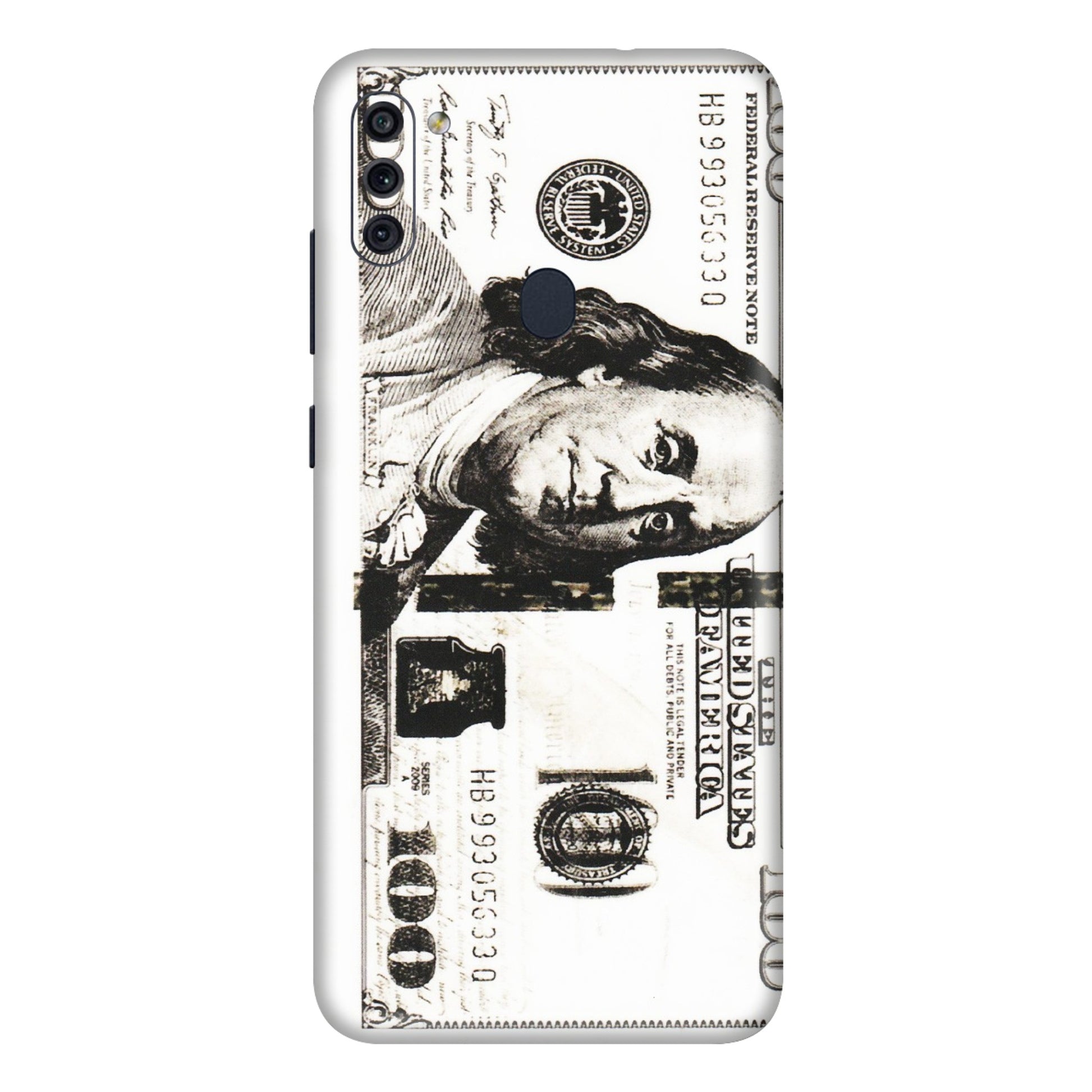 Samsung M/F/Note/Flip and C Phone Skins (All Models) - 100 Dollar Currency - Transparent Finish (T-01) Samsung Galaxy M11