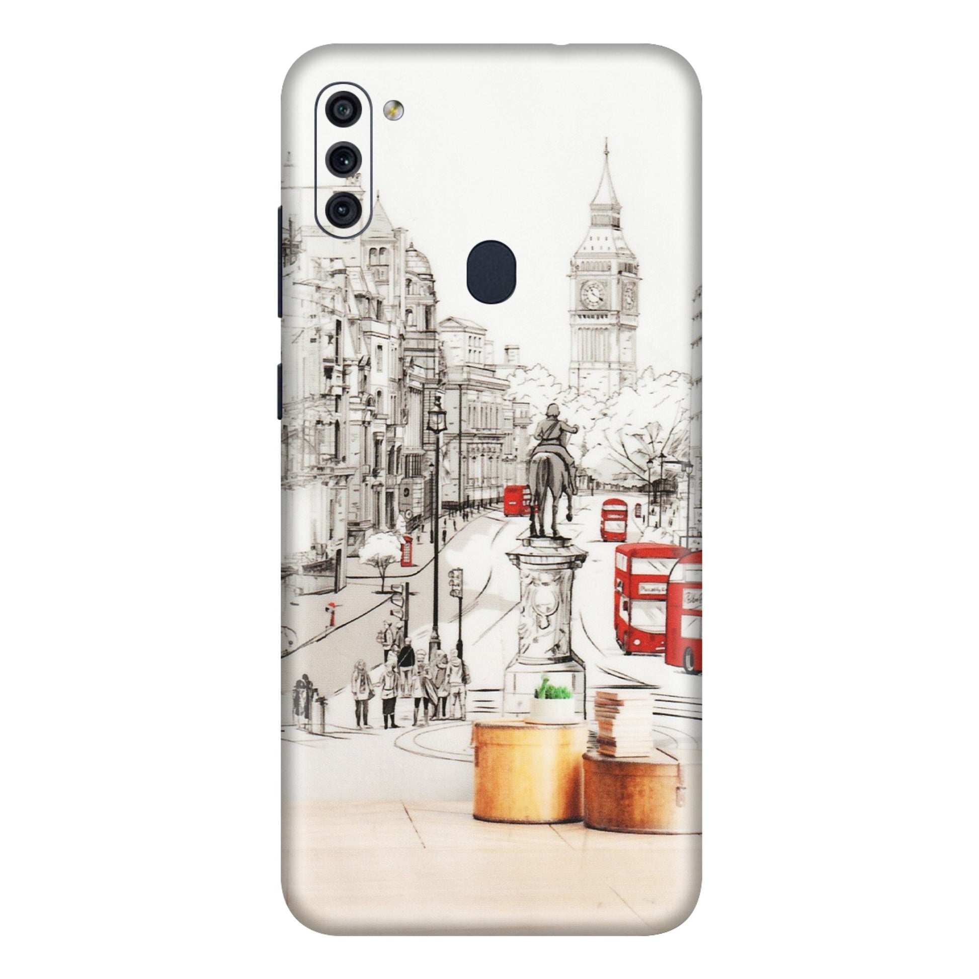 Samsung M/F/Note/Flip and C Phone Skins (All Models) - London Street - Transparent Finish (T-02) Samsung Galaxy M11