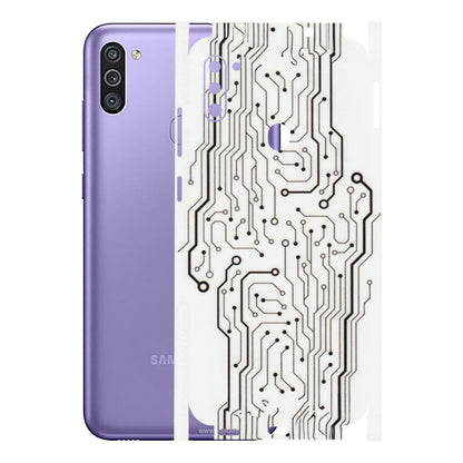 Samsung M/F/Note/Flip and C Phone Skins (All Models) - Tech Circuits - Transparent Finish (T-03) Samsung Galaxy M11
