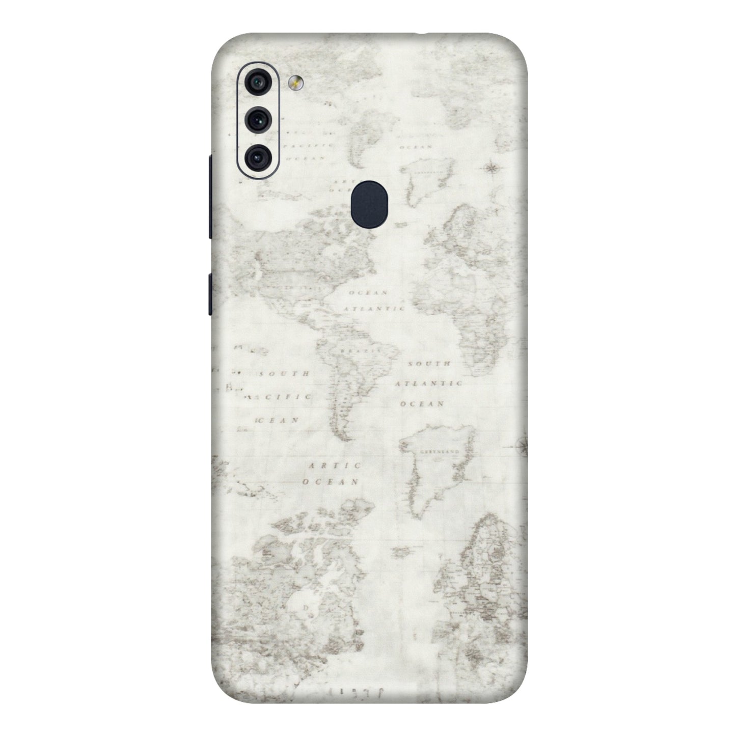 Samsung M/F/Note/Flip and C Phone Skins (All Models) - World Travel Map - Transparent Finish (T-04) Samsung Galaxy M11