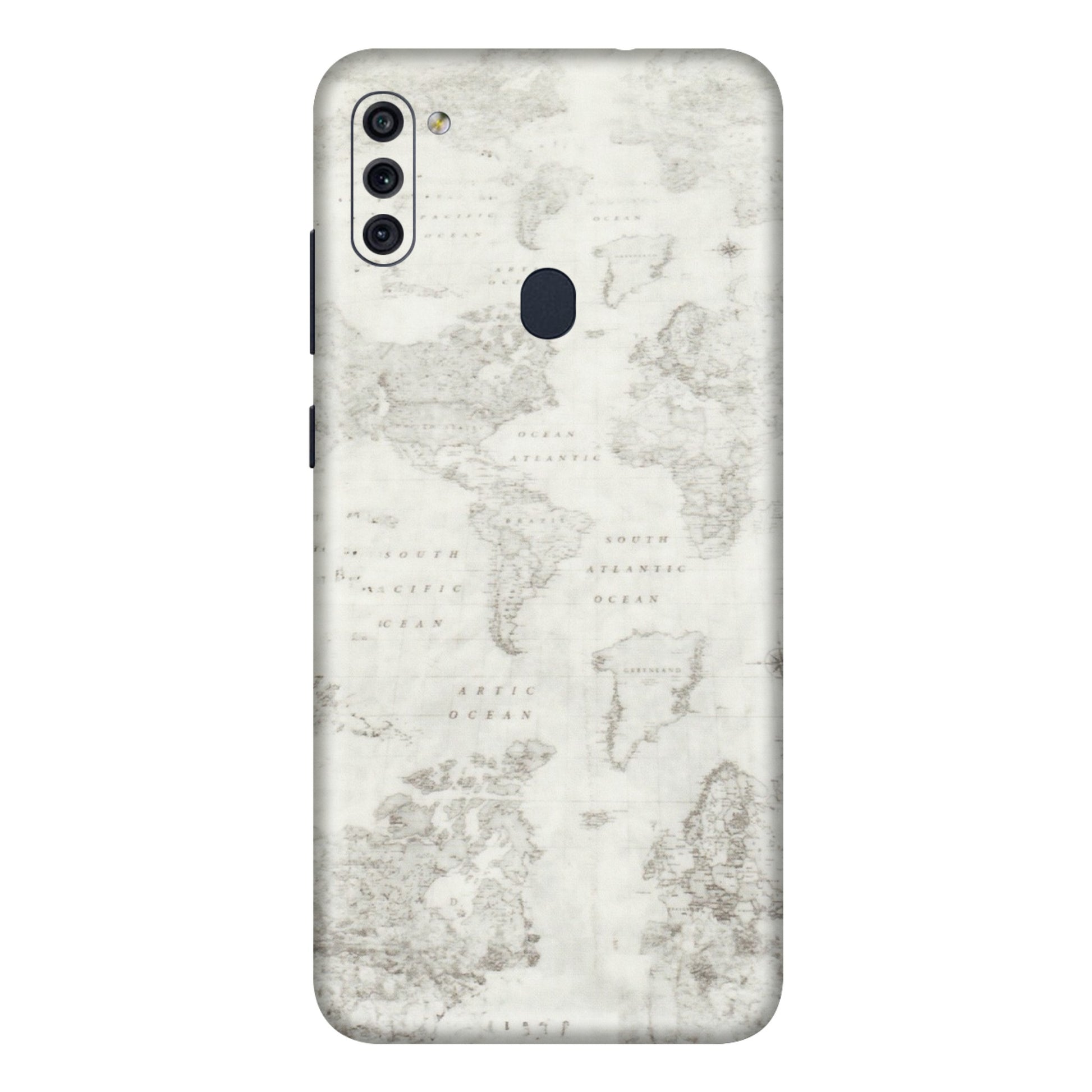 Samsung M/F/Note/Flip and C Phone Skins (All Models) - World Travel Map - Transparent Finish (T-04) Samsung Galaxy M11