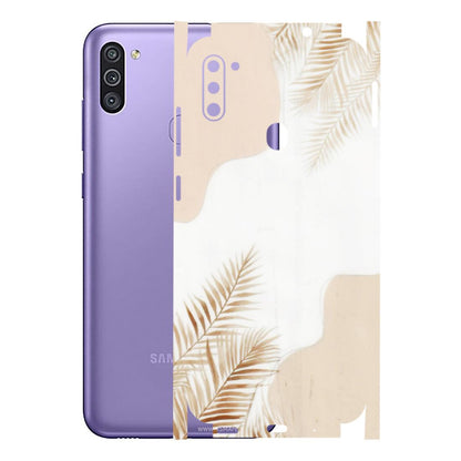 Samsung M/F/Note/Flip and C Phone Skins (All Models) - Gold Petals Abstract - Transparent Finish (T-08) Samsung Galaxy M11