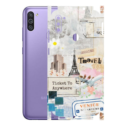 Samsung M/F/Note/Flip and C Phone Skins (All Models) - Travel Memories - Transparent Finish (T-09) Samsung Galaxy M11