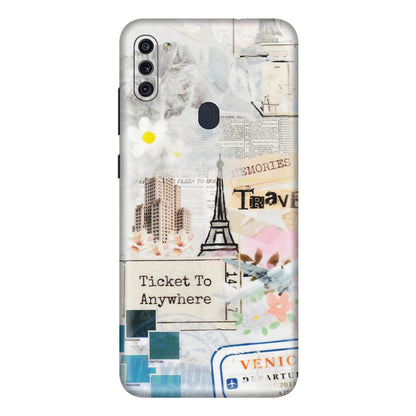 Samsung M/F/Note/Flip and C Phone Skins (All Models) - Travel Memories - Transparent Finish (T-09) Samsung Galaxy M11